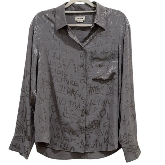 Zadig & Voltaire Morning Jac Manifesto Silk Blouse - Picture 7 of 9